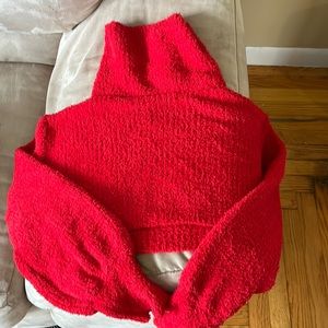Red crop turtleneck. Very soft. Never worn